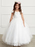 Little Girls Ivory Off Shoulder Lace Applique Corset Back Pageant Dress 2-6 - SophiasStyle.com